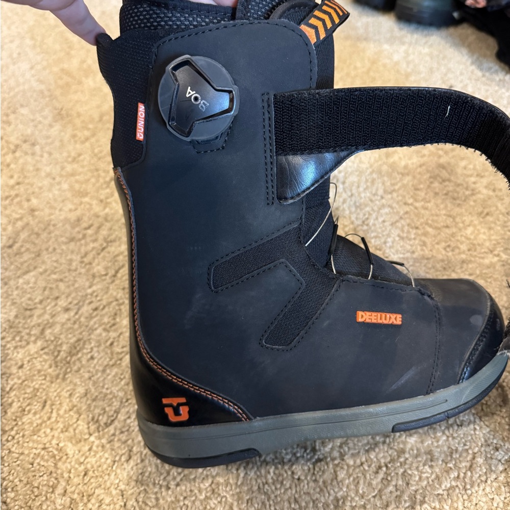 Deeluxe Black and Orange Kids' Snowboard Boots